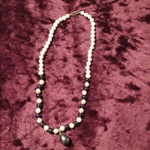 Black and white pearl necklace